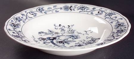 Ming Tree Blue (Double Phoenix Backstamp) Large Rim Soup Bowl