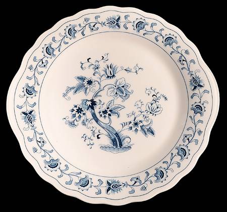 Ming Tree Blue (Double Phoenix Backstamp) Handled Cake Plate