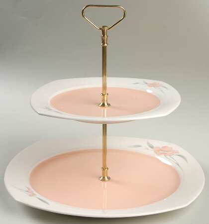 Peachglow 2 Tiered Serving Tray (Dinner & Salad Plate)