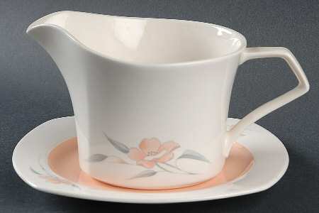 Peachglow Round Gravy Boat & Bread and Butter Stand