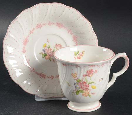 Pink Peony Footed Cup & Saucer Set