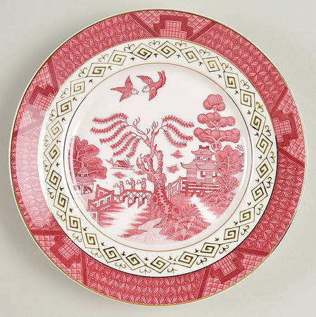 Pink Red Willow Bread & Butter Plate