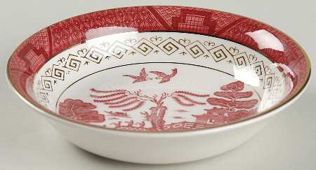 Pink Red Willow Fruit/Dessert (Sauce) Bowl