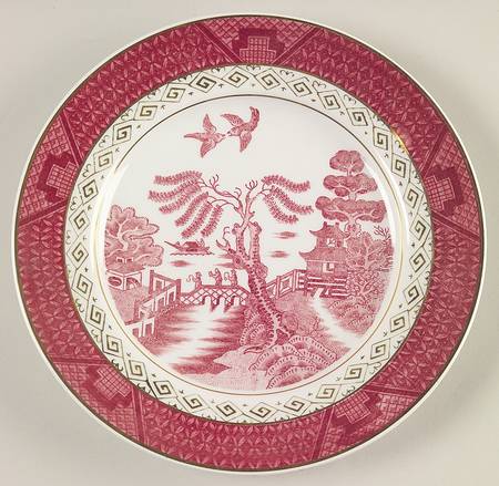 Pink Red Willow Salad Plate