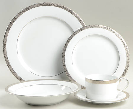 Platinum Filigree 5 Piece Place Setting