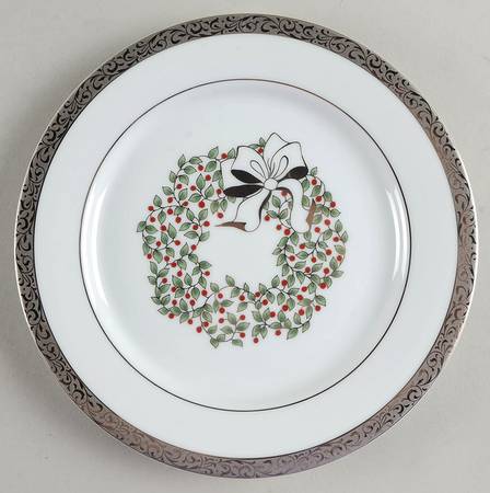 Platinum Filigree Accent Salad Plate by Nikko