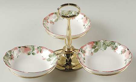 Precious 7" x 12" 3-Part Relish & Metal Stand (FR) HC