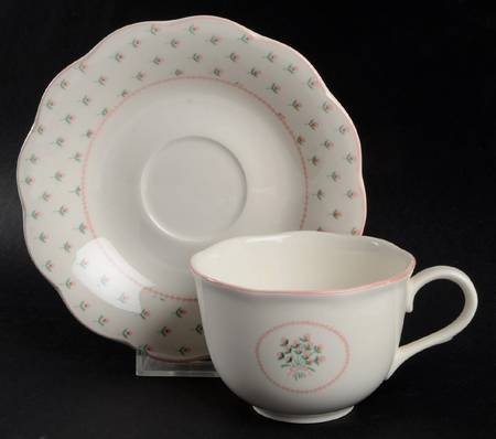 Rose Bouquet Flat Cup & Saucer Set