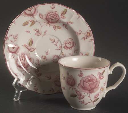 Rose Garden Flat Cup & Saucer Set