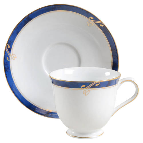 Sapphire Footed Cup & Saucer Set