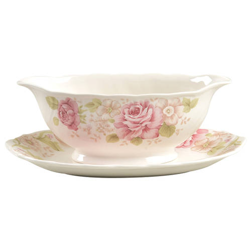 Summer Glade Gravy Boat & Underplate (Relish/Butter)