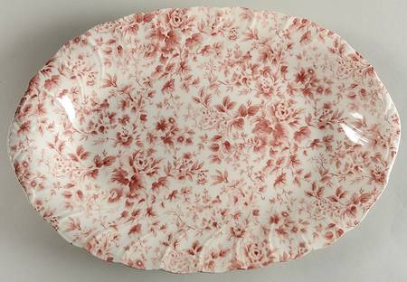 Sweetheart Roses 14" Oval Serving Platter