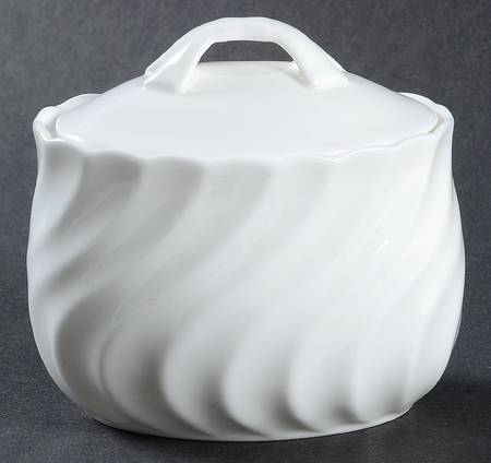 White Elegance Sugar Bowl & Lid