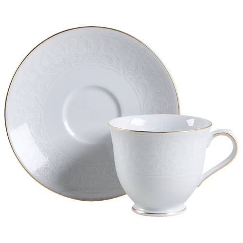 White Lace Gold Footed Cup & Saucer Set