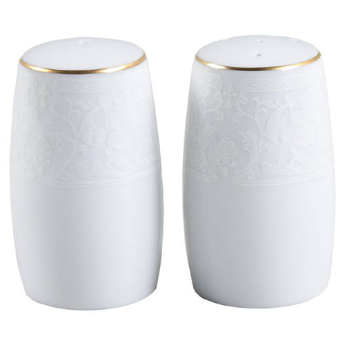 White Lace Gold Salt & Pepper Set