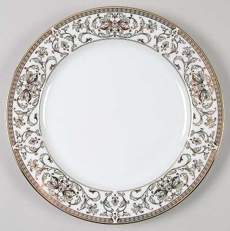White Lace Gold Accent Luncheon Plate