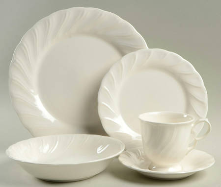 White Satin 5 Piece Place Setting by Nikko