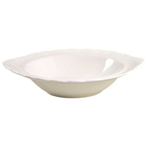 White Satin 11" Round Vegetable Bowl