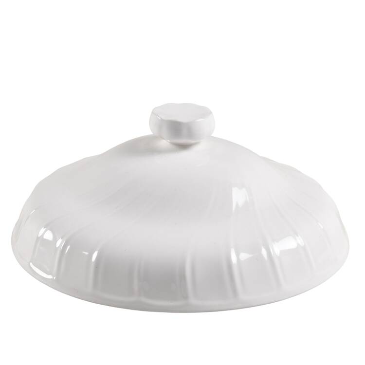 White Satin Lid for Round Vegetable