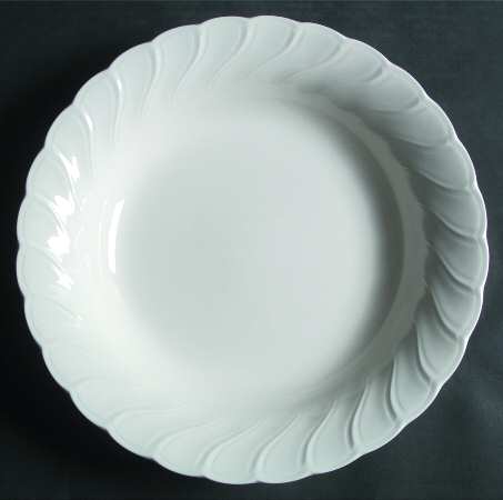 White Satin 12" Pasta Serving Bowl