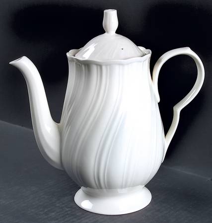 White Satin Coffee Pot & Lid