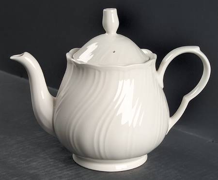 White Satin Teapot & Lid