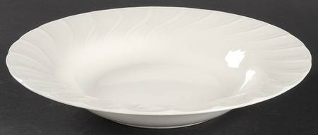 White Satin Large Rim Soup Bowl