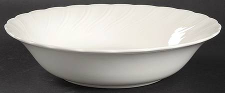 White Satin 9" Round Vegetable Bowl