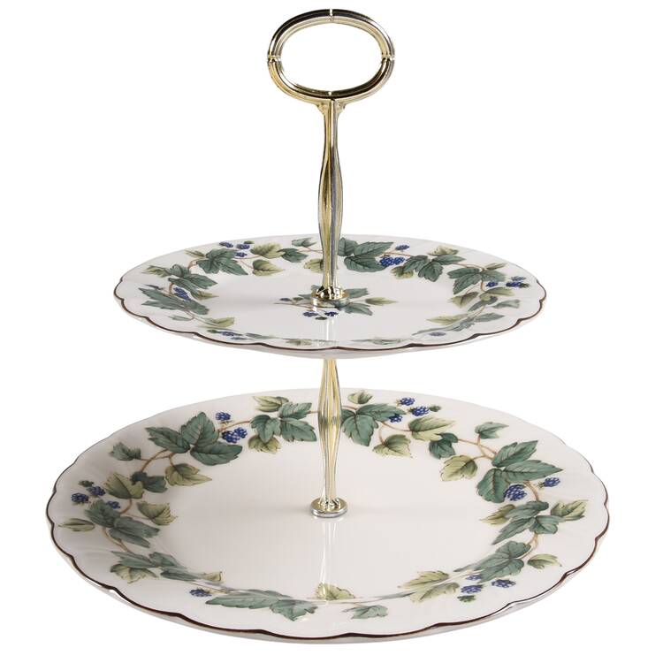 Wild Berry 6 5/8"-10"  2 Tiered Serving Tray (Dp, Sp) HC