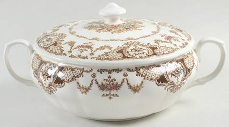 Windsor Brown Multicolor Round Covered Vegetable