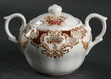 Windsor Brown Multicolor Sugar Bowl & Lid