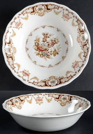 Windsor Brown Multicolor 9" Round Vegetable Bowl