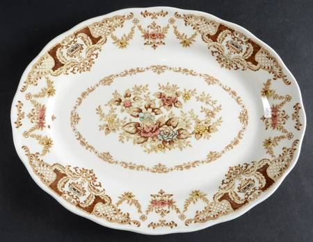 Windsor Brown Multicolor 11" Oval Serving Platter