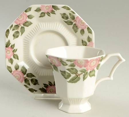 Wild Roses Footed Cup & Saucer Set
