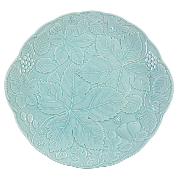 Woodbury Green Handled Cake Plate