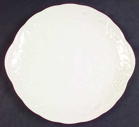 Woodbury White Handled Cake Plate