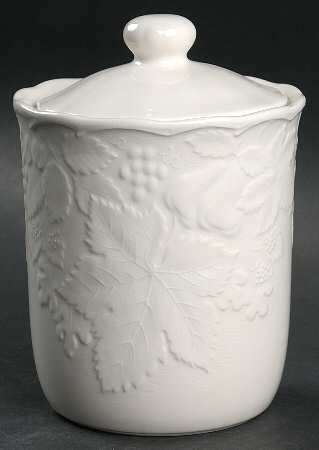 Woodbury White Medium Canister & Lid