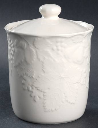 Woodbury White Small Canister & Lid