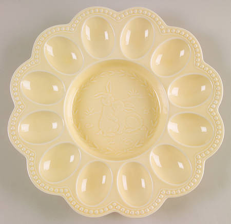 Woodbury Yellow Deviled Egg Plate