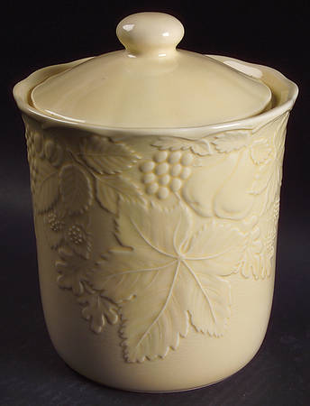 Woodbury Yellow Large Canister & Lid