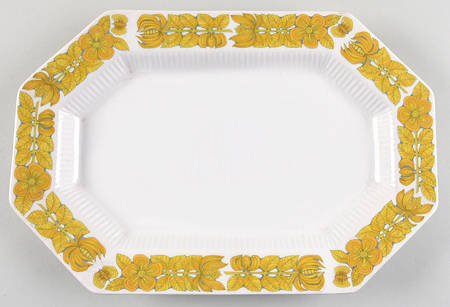 Yellow Bouquet 13" Oval Serving Platter