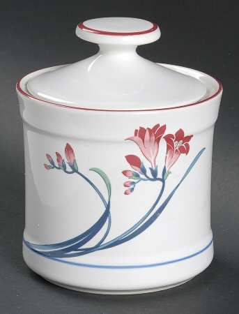 Blue Trumpet Sugar Bowl & Lid