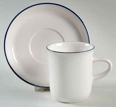 Concorde Blue Flat Cup & Saucer Set