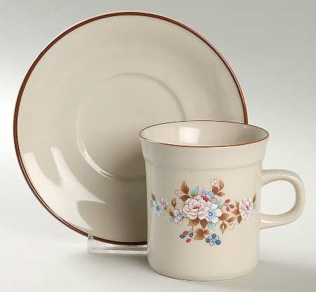 Country Cottage Flat Cup & Saucer Set