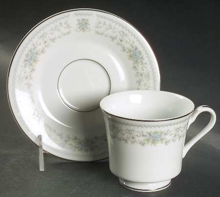 Hanover Platinum Footed Cup & Saucer Set