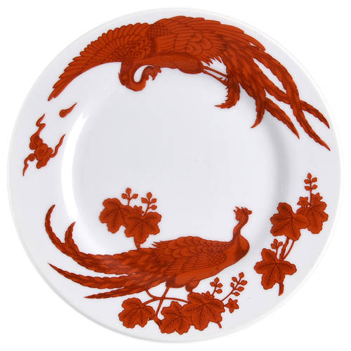 Red Peking Peacock Bread & Butter Plate