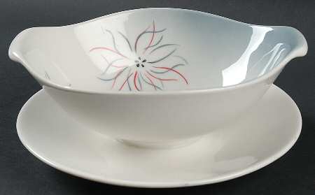 Ballet Round Gravy Boat/Attached Underplate