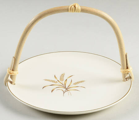 Wheat 5 3/8"-5 5/8" Bamboo Handled Serving Plate  HC