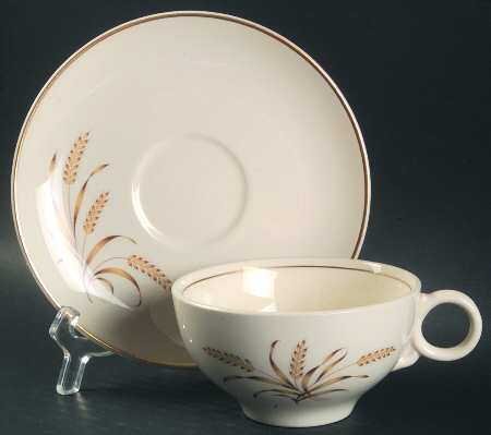 Wheat Flat Cup & Saucer Set