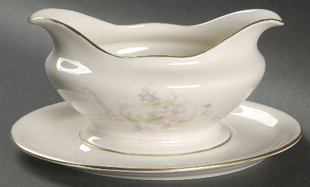 Spring Fantasy Gravy Boat with Attached Underplate